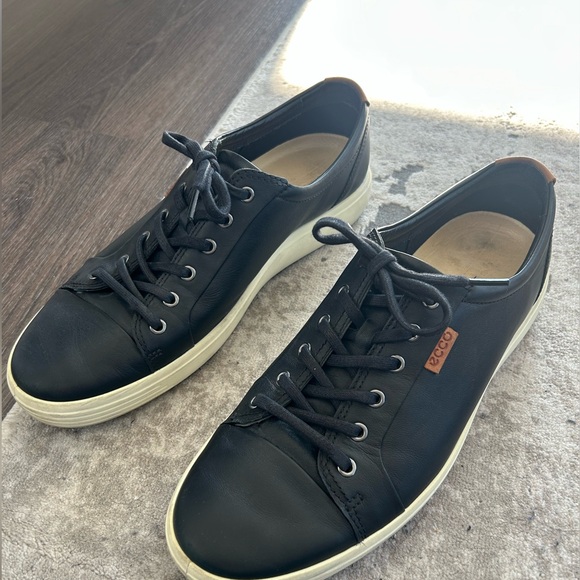 ECCO Soft 7 Men’s Leather Sneaker Black - Picture 3 of 6